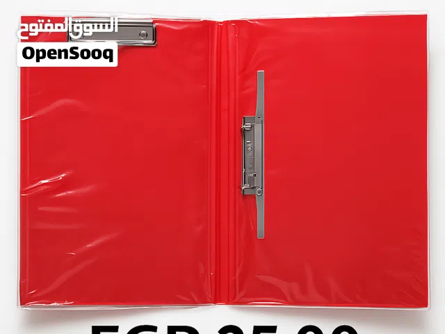 ملف A4 أحمر جديد – بكليب معدني – قطعة واحدة فقط