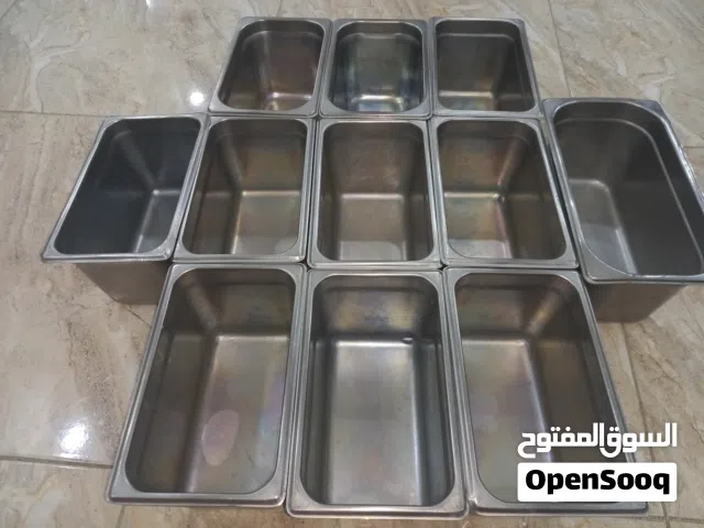 مجموعة أواني (جاطات) ستانلس ستيل ثقيل للمطاعم والمطابخ (11 قطعة) بحالة ممتازة