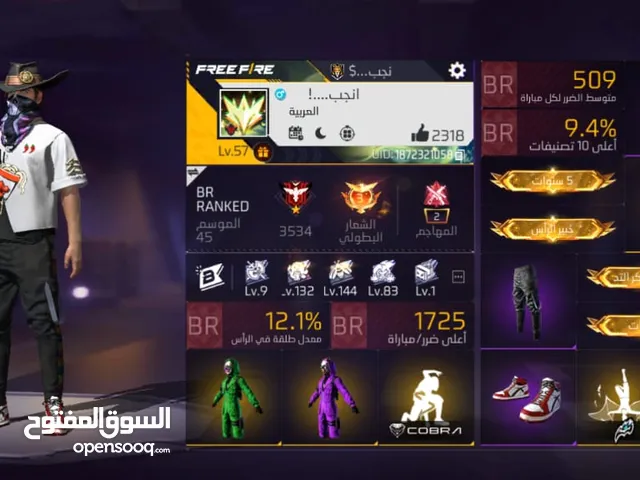 Free Fire Accounts and Characters for Sale in Jordan Valley