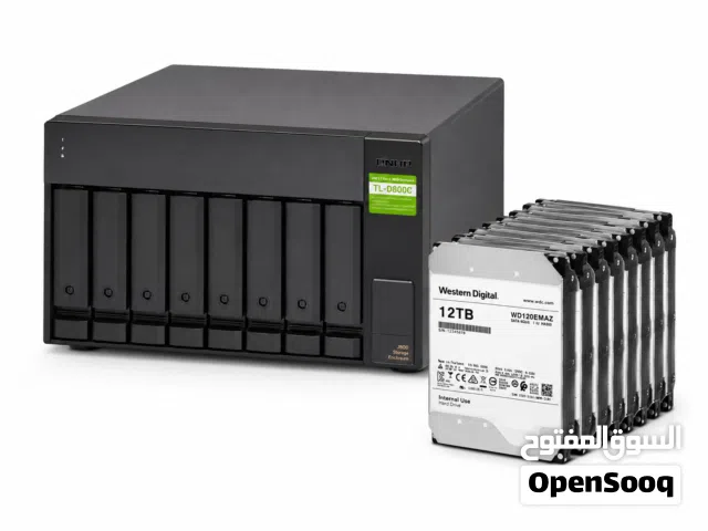 Q-nap 8 Bay Desktop JBOD Storage Enclosure with 8 x 12tb WD hard drives included - total 96TB