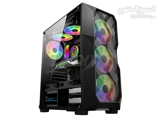 كيس جيمنج فارغ مع 4 مراوح ار جي بي ملون - TERMINATOR KNIGHT ARMOR MESH 4X RGB FANS GAMING CASE