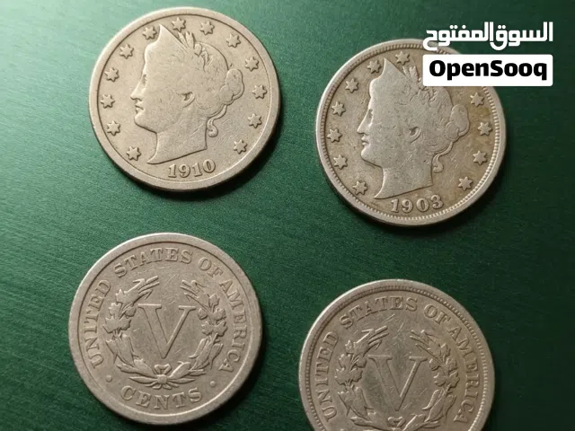 بيع مباشر قطعتين سنتات امريكي قديمه 1903 . 1910 نوادر