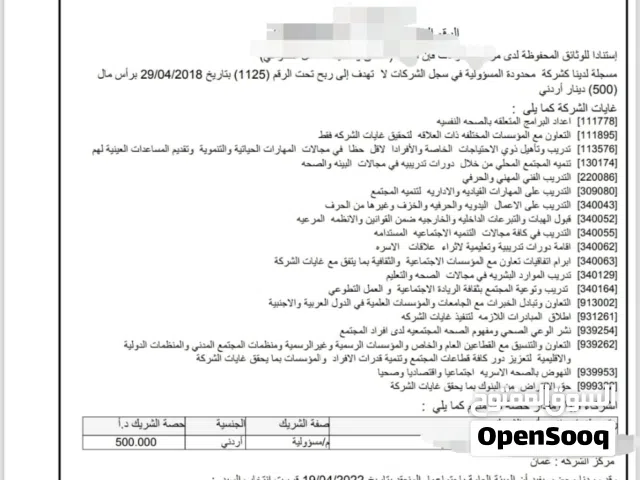 سجل تجاري (شركة غير ربحية )