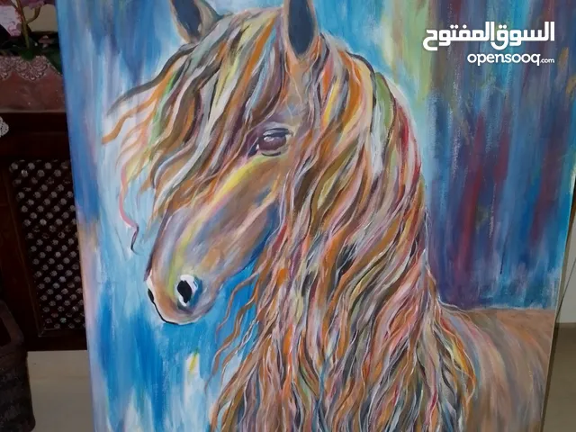 لوحة حصان الطول120سم العرض80سم