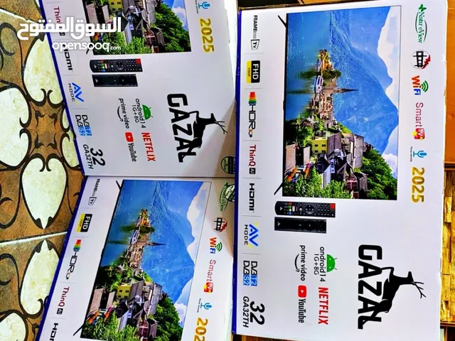 شاشات 32انش سمارت اوامر صوتية مع ريموتين مع قاعدة جدارية تتوفر لدينا خدمة توصيل