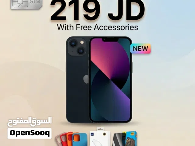 iPhone 13 128GB جديد  مع بكج كامل + شغال مباشر Auto SIM بسعر خرافي