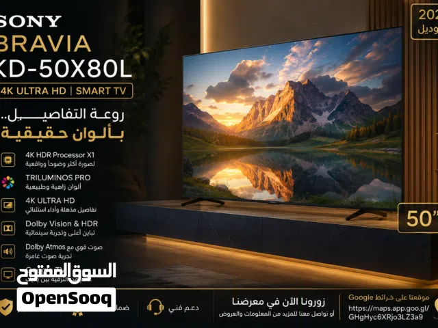 استمتع بصورة واقعية وألوان مبهرة مع تلفزيون Sony BRAVIA 50X80L الاصلية