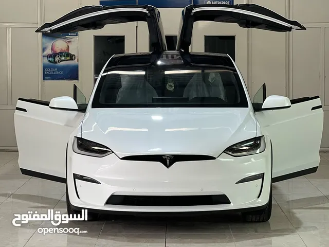 Tesla Model X 2022 Long range plus وكالة لون أبيض