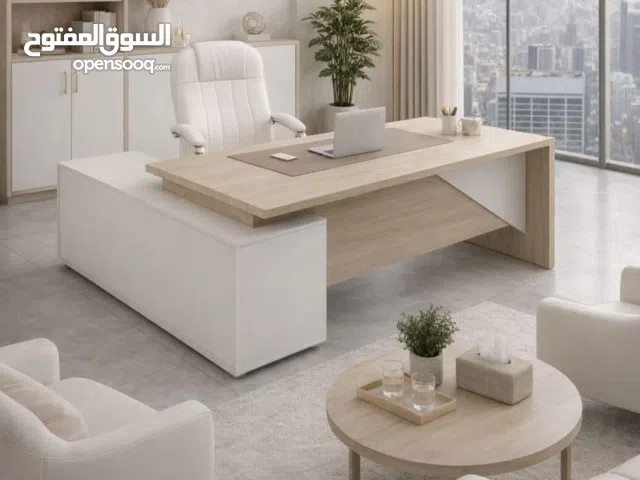 مكتب مدير 200سم مع  وجانبية وطاولة قهوة مع توصيل وتركيب مجاني