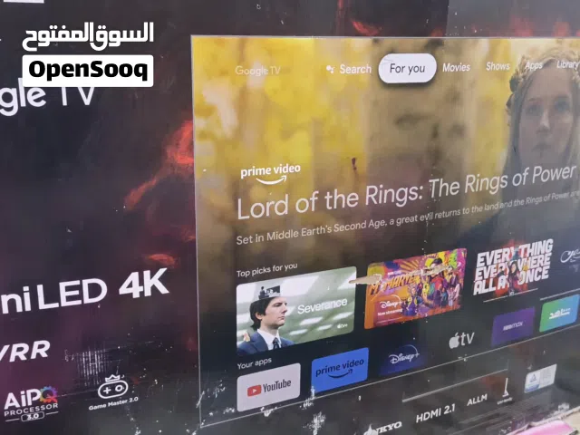 شاشه تي سي ال جديده حجم 65جديده استخادم فول مواصفات 3اشهر اخر اصدار 2025 سعره مكفوله واحد ونص مكاني
