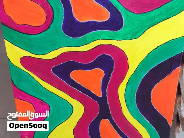 لوحه فنيه كانفاس مرسومه باليد لديكور