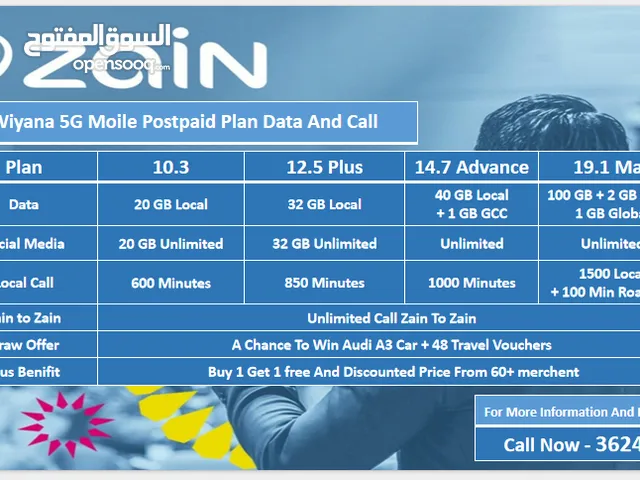 Data & Call - Zain 5G Mobile Postpaid Plan Data and Call.