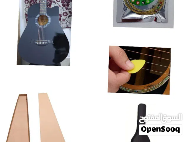 guitar with bag, strings and capo