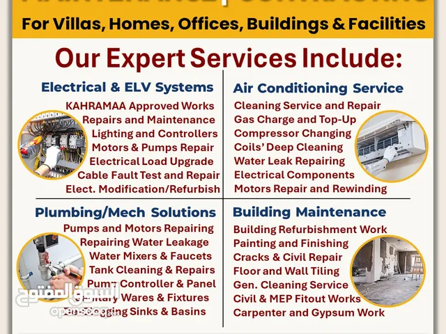 Maintenance, Repair & Installation of MEP Systems for Properties and Facilities