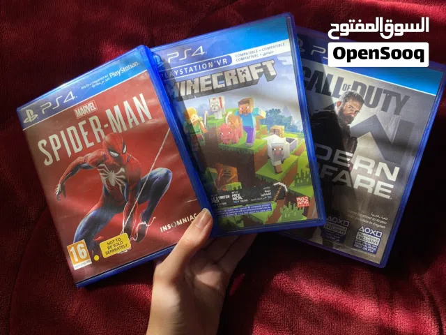 3 العاب بلايستين مستعملة استعمال بسيط وبسعر جدًا مميز / Minecraft/ cod modern warfare 1/ spiderman