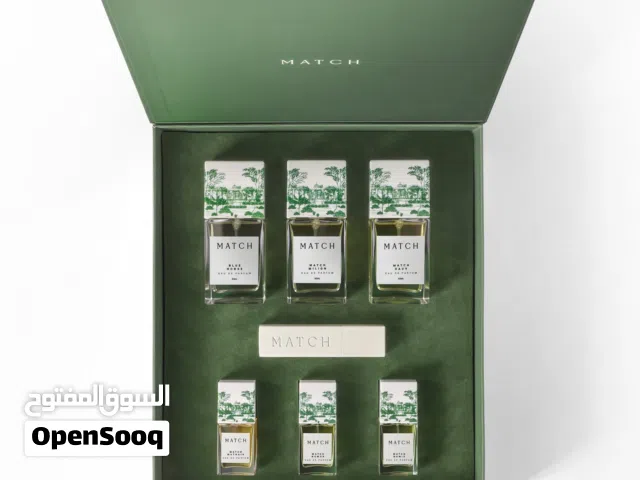 بكج عطور ماتش الفاخر يضم 6 من أكثر عطور ماتش مبيعا بالإضافة الى علبة عطر إعادة تعبئة صغيرة للجيب