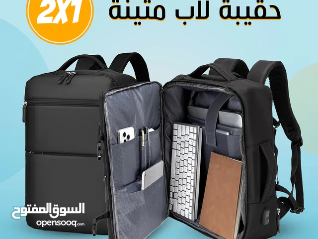 حقيبة لاب متينة 2 في 1 لون اسود