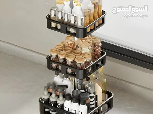 ستاند بهارات دوار 3 طبقات تصميم أنيق وعملي رتّبي مطبخك بلمسة عصرية مع ستاند البهارات الدوّار 3 طبقات