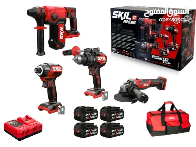 مطرقة + مفك براغي + مطحنة + مثقاب لاسلكي متذبذب