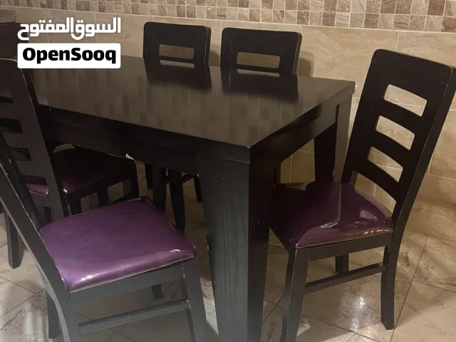 طاولة سفرة خشب 6 كراسي مستعملة بحالة جيدة للبيع