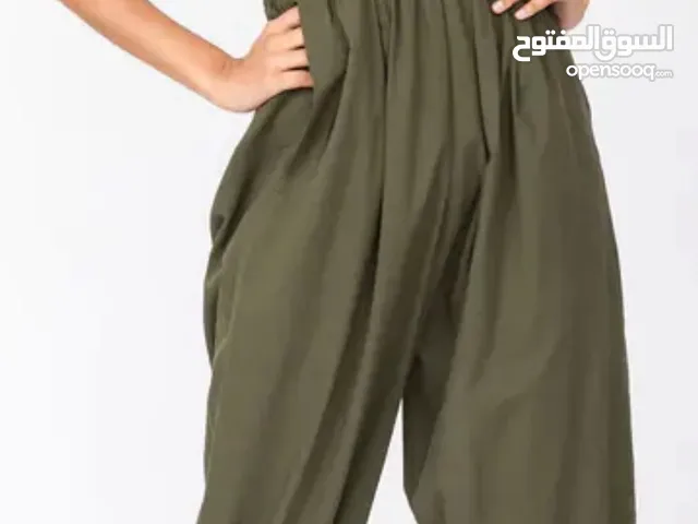 2 In 1 Cotton Harem Trouser Or Bandeau Jumpsuit Khaki