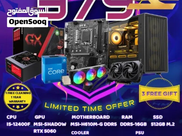 Gaming pc i5-12400f 16gb DDR5 512GB M.2 SSD RTX 5060