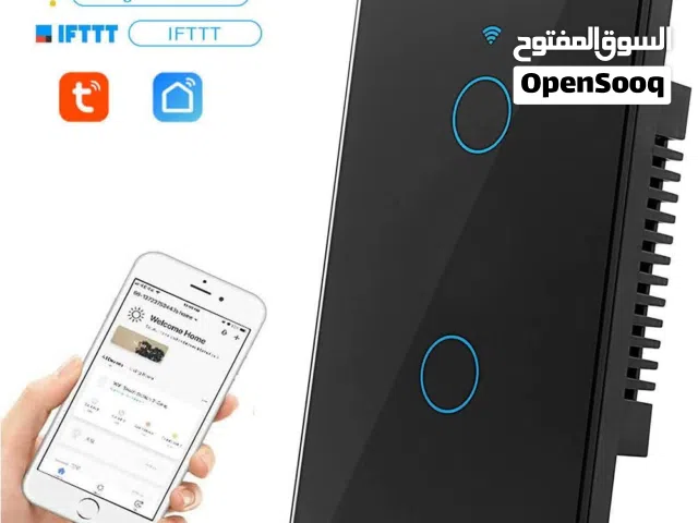 مفتاح اللمس الذكي (مستطيل - النظام الأمريكي): Tuya Smart Touch Switch 2 Gang US Standard 120x72
