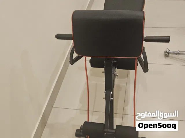 مقعد تمرينات كمال اجسام قابل للطي Weight lifting bench + طارات اجمالي 25kg + بار زجزاج+ 2 دمبلز