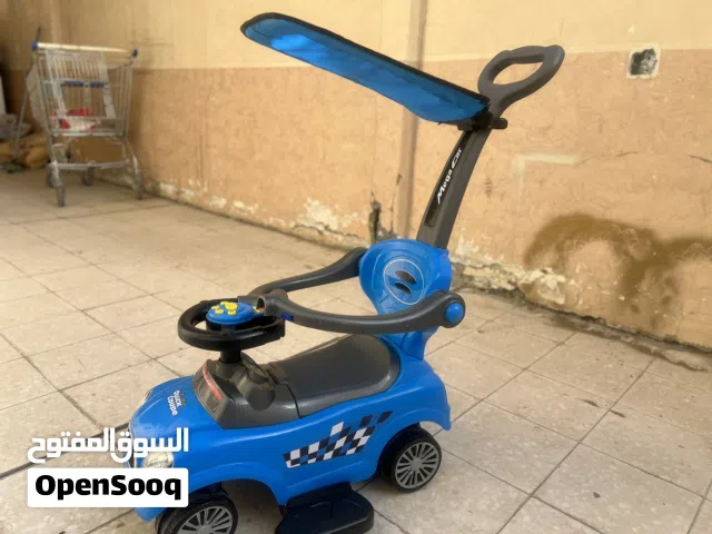عربة دفع 3 في 1 كويك تولو، سيارة دفع للمشي وركوب السيارة - أزرق+ بساط الألعاب