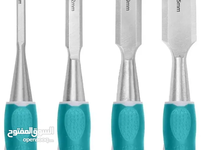 طقم ازميل خشبي 4 قطع 25,19,12,6 ملى من شركة توتال ..