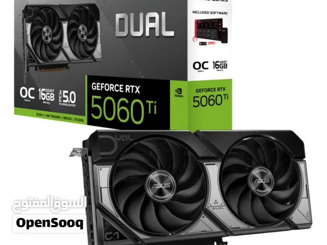 كرت شاشه جيمنج نفيديا جيفورس ASUS NVIDIA GEFORCE RTX 5060 Ti 16GB GDDR7 OC 2K 1440P 2X GAMING GPU