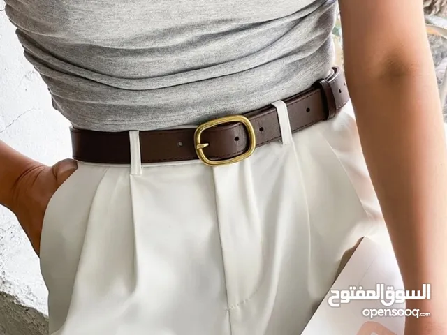 حزام جلد بني
