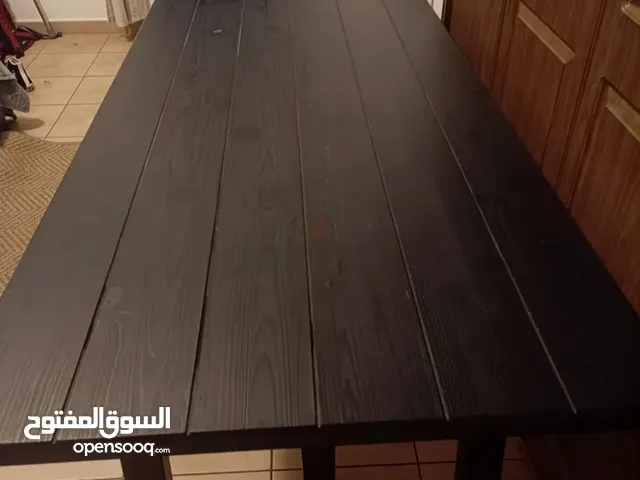 Black wooden dining table 4 seater