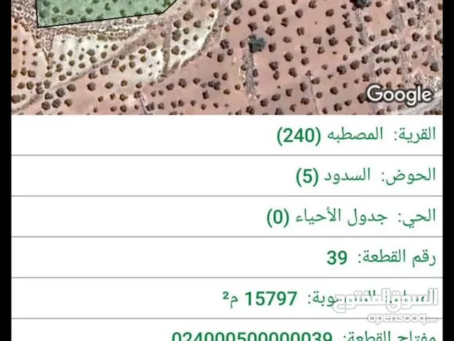 قطعة أرض للبيع في محافظة جرش - المصطبه مساحتها 16 دونم بسعر مغري جدا.