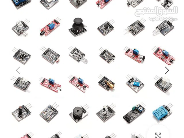جميع حساسات و مستشعرات اردوينو  ويوجد ايضا لوحة اردوينو R3 بسعر 80دينار ولوحة اردوينو  نانو 50 دينار