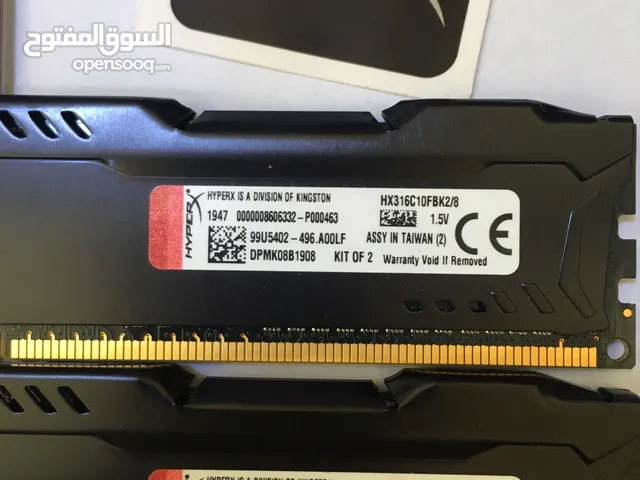 Ram DDR3 HyperX 4X2 رامات الاصلية جديدة