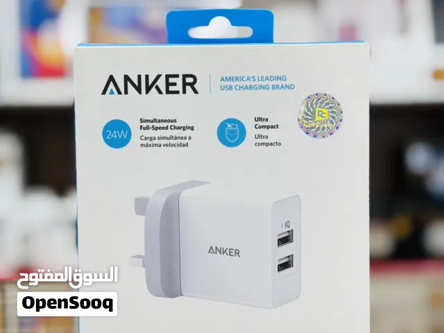 شاحن من انكر 24 واط ضمان 18 شهر  ANKER 24W  2-Port USB CHARGER