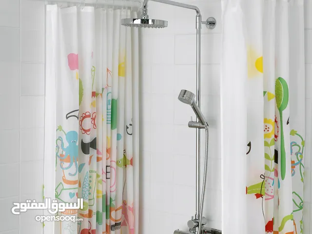 NEW - IKEA Shower curtain rod and Shower Curtain and Rings