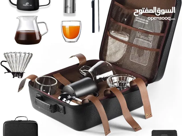 V60 Premium Portable Manual Coffee Brewing Set – Travel Drip Kit with Grinder, Kettle & Case