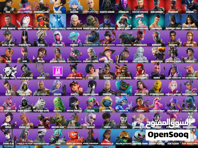 للبيع حساب فورت نايت فخم ويربط كلشي وفيه 127 وفيه سكنات عرق ومن الشوب واكثرها سكنات انمي ويربط سوني.