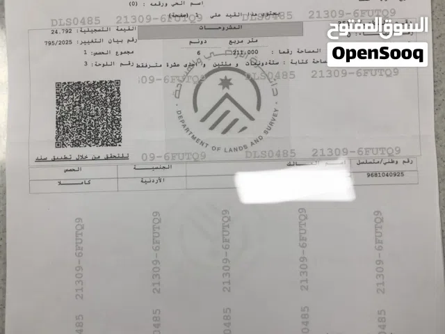 Farm Land for Sale in Amman Al Jizah