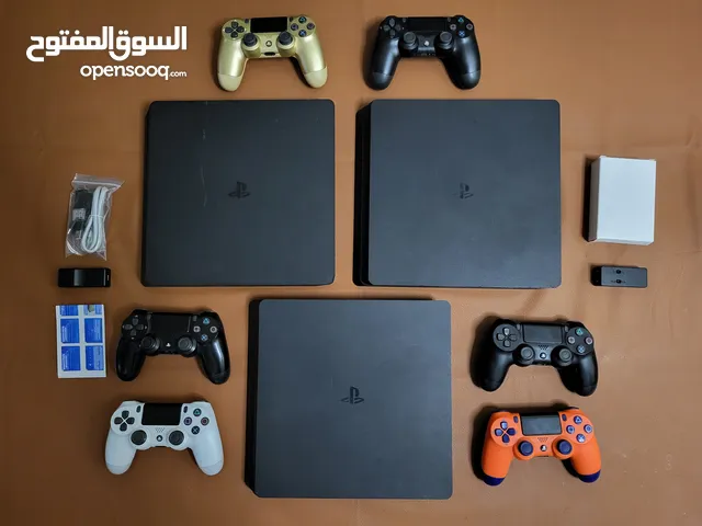 PS4 Slim 500GB بلايستيشن 4 سلم شبه جديد وارد الامارات مختمات مهكر اصدار 11.00 مستقر جدا مع القطعة