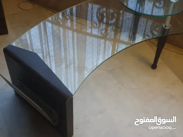 طاولة غرفة جلوس خشب وزجاج