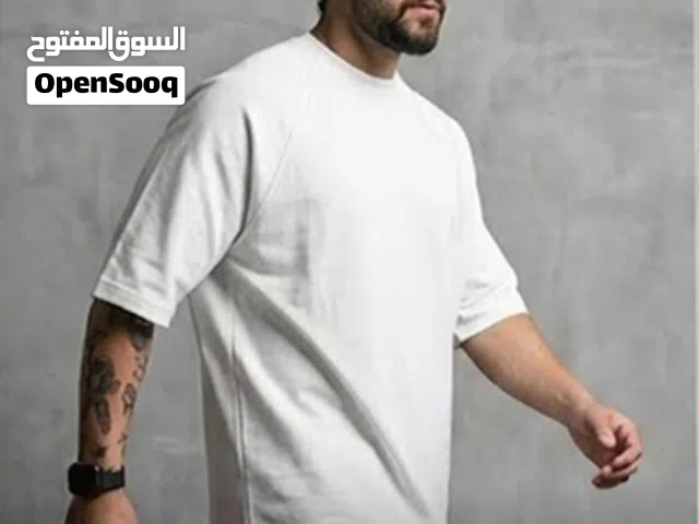 التيشيرت البيزك الأبيض مقاس إكس لارج