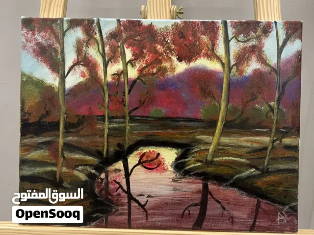 Autumn Reverie – Original Acrylic Landscape Painting حلم الخريف - لوحة بالألوان الاكريليك اصلية