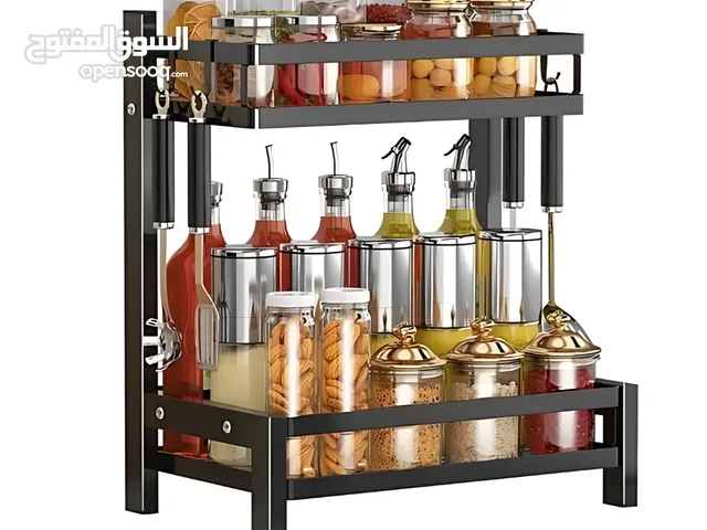 2 LAYER COUNTERTOP SPICE RACK – METAL KITCHEN SPICE ORGANIZER SHELF FOR CONDIMENTS & STORAGE