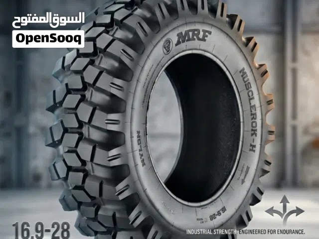 إطار MRF 16.9/28 هندي الصنع، قوي التحمل، ثبات عالي وأداء ممتاز في الظروف القاسية.