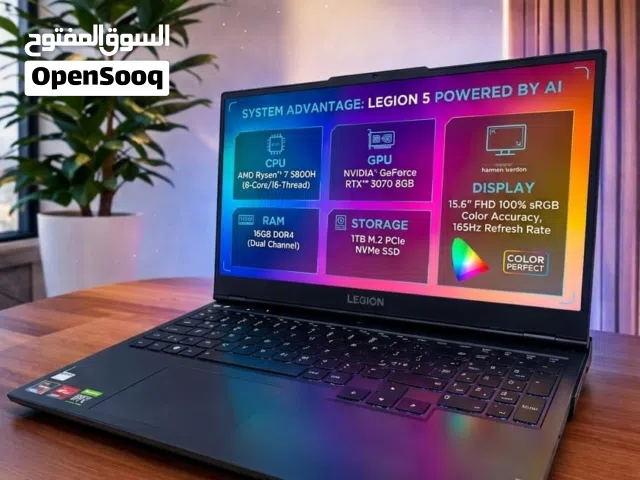 الوحش Lenovo Legion 5  RTX 3070  Ryzen 7 5800H  نظيف جداً