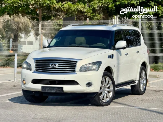 انفنتي QX80 خليجي موديل 2014 فل اوبشن بحالة ممتازة
