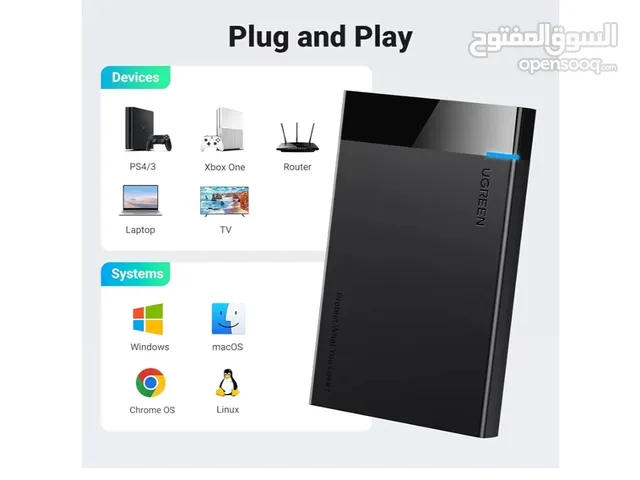 "علبة هارد ديسك خارجية من يوغرين تدعم SSD/HDD"